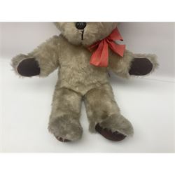 Lefray teddy bear, together with a smaller play worn teddy bear, tallest H53cm