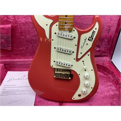 Burns Club Series Marquee electric guitar in fiesta red with maple fretboard; serial no.2002491 L100cm; in hard case with GuitarKes service and set-up certificate dated January 2022