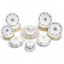 Wedgwood Vespasian dinner service, comprising eleven dinner plates, twelve soup plates, tw...