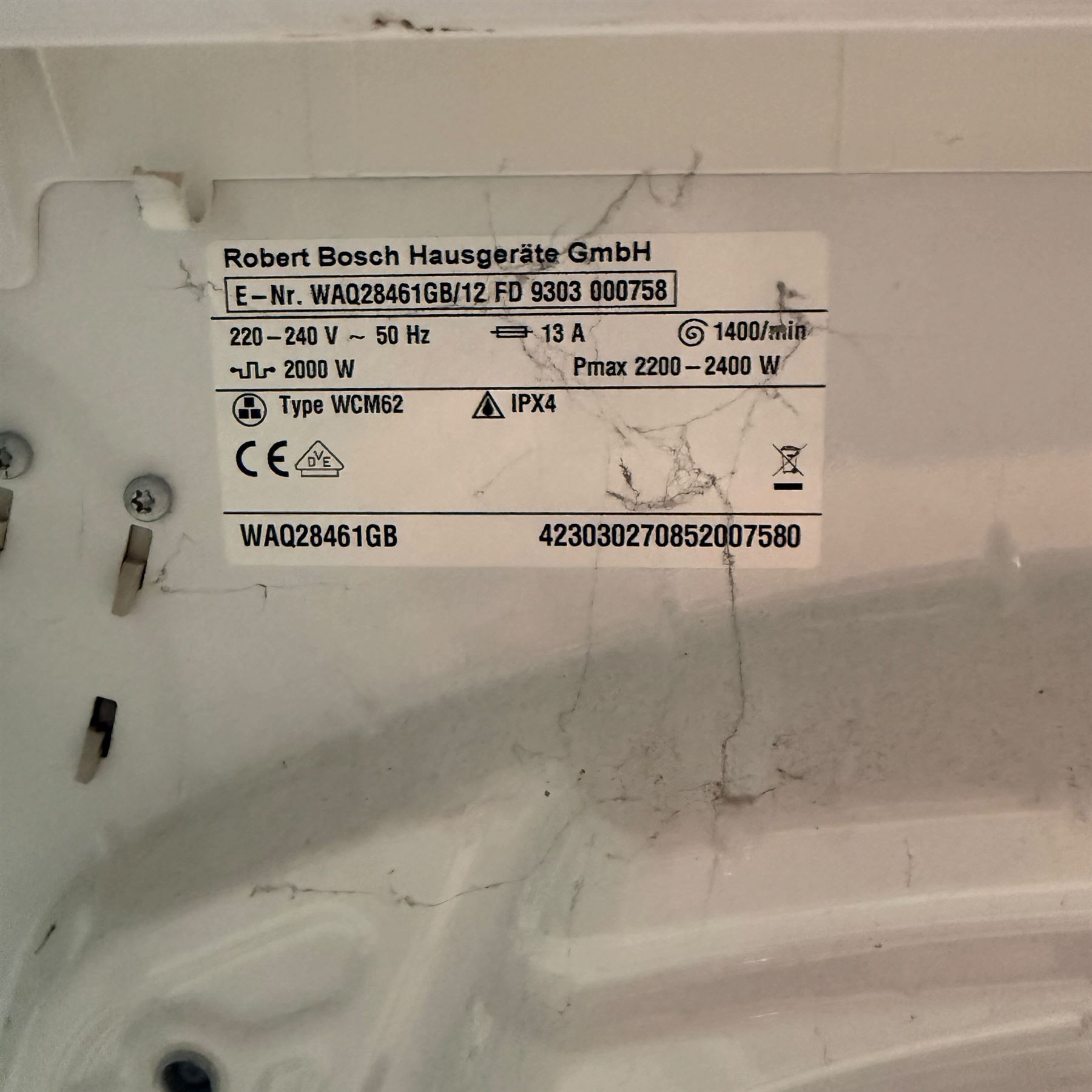 Bosch - Exxcel 8 VarioPerfect WAQ28461GB washing machine