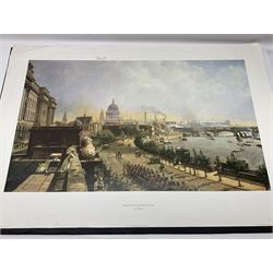 Large poster entitled 'Crests and Badges of the British Army in Daily Use 56 x 86cm; together with twenty-five colour prints of military interest including Crimean War, Boer War, WW2 etc; various sizes; all unframed