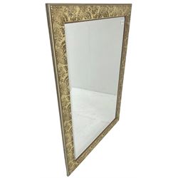 Contemporary giltwood rectangular mirror with bevelled plate