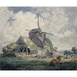 Thomas Girtin (British 1775-1802): The Old Mill - 'A View in Essex', watercolour signed and indistinctly titled verso 17cm x 20.5cm (unframed)