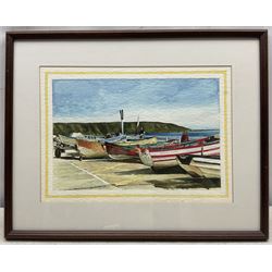 Les Ambler (British 20th Century): Coble Landing - 'Filey', watercolour signed and dated 1997, titled verso 20cm x 30cm 