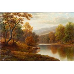 William Mellor (British 1851-1931): 'On the Wharfe - Bolton Woods Yorkshire', oil on canvas signed, titled verso 50cm x 75cm