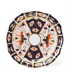 Mixed Royal Crown Derby Imari 6299 pattern wares, including a pair of vases, H8cm; covered twin handled urn, H14cm; slender vase, H19cm, and a pattern 2451 plate, D23cm (5)