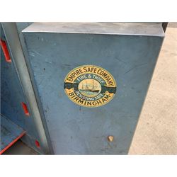 Victorian double cast iron safe by Empire safe Co. of Birmingham, two doors enclosing shelving, no keys - THIS LOT IS TO BE COLLECTED BY APPOINTMENT FROM DUGGLEBY STORAGE, GREAT HILL, EASTFIELD, SCARBOROUGH, YO11 3TX