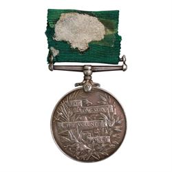 Edward VII Volunteer Force Long Service medal, awarded to Gnr B.S Flood, Norfolk R.G