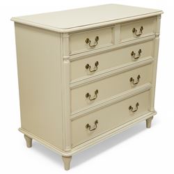 Laura Ashley - cream painted chest fitted with two over three drawers