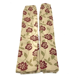 Pair beige ground thermal lined curtains, W214cm, Drop - 180cm