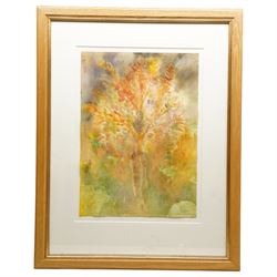 Trevor Hugh Stubley (British 1932-2010): 'Green Man/Autumnal Tree', watercolour signed 41cm x 29cm