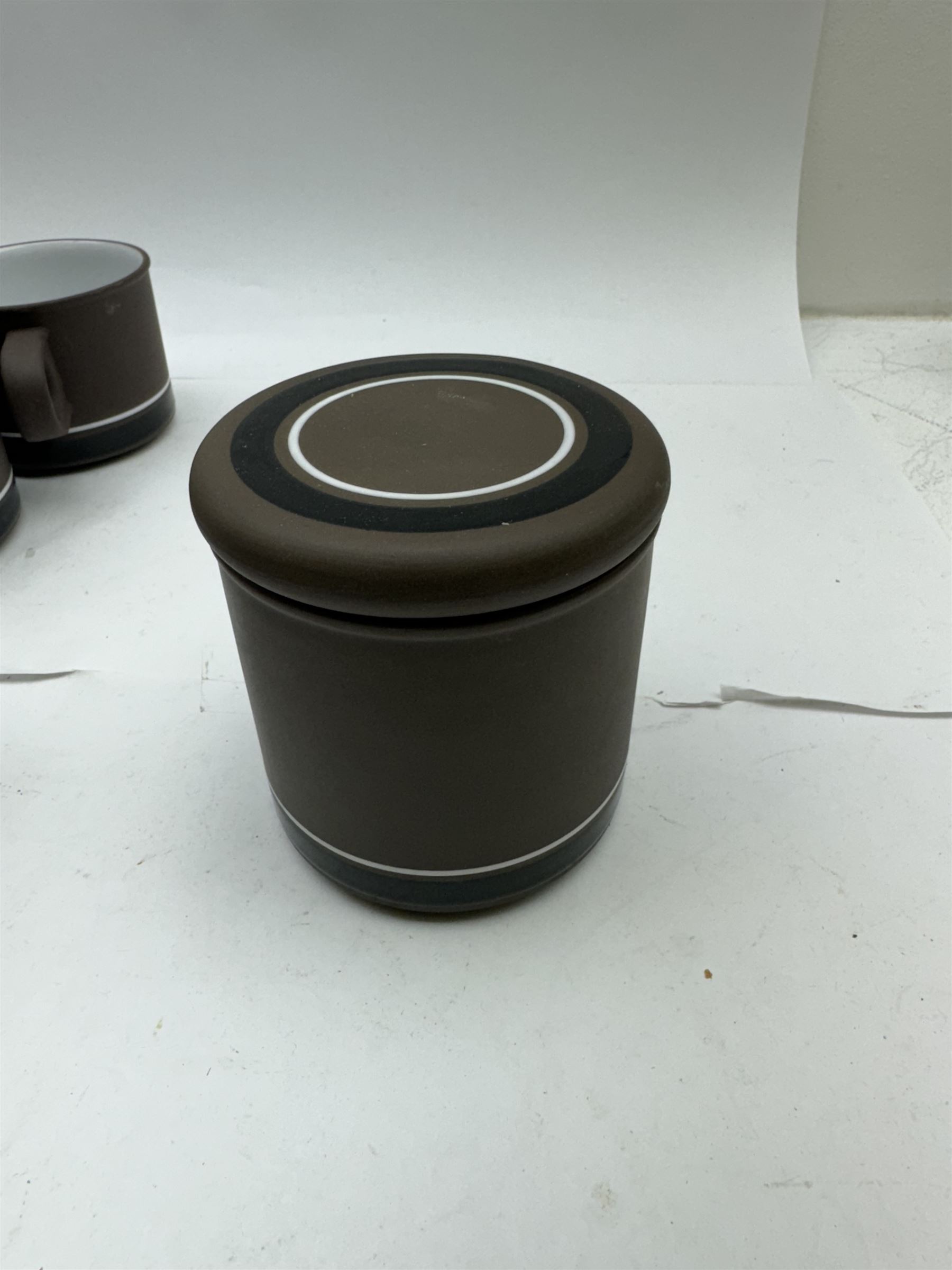 Hornsea Lancaster Vitramic Contrast pattern tea service, including coffee pot, jug, sugar bowl, cups saucers, etc together with other items of Hornsea Lancaster Vitramic