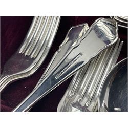 Cooper Ludlam silver plated canteen of cutlery for six place settings