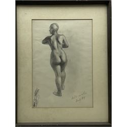 Anne Isabella Brooke (British 1916-2002): Female Nude Life Study, pencil signed and dated July 11th, 48cm x 33cm
Notes: painter and teacher born at South Crosland, Yorkshire principally known for her landscape oils. She attended Chelsea School of Art 1937-39, Huddersfield School of Art 1939-41 and London University. Lived in Harrogate