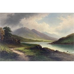 Victor Rolyat (British 19th/20th century): Highland Loch Landscape, oil on canvas signed 60cm x 90cm