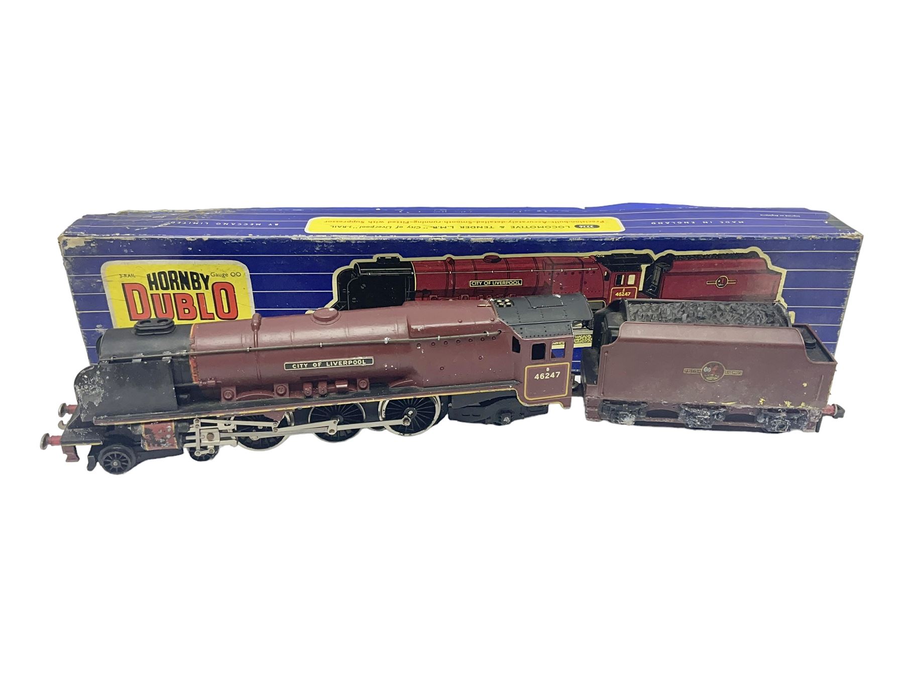 Hornby Dublo - 3-rail LMR Duchess Class 4-6-2 locomotive ‘City of Liverpool’ no. 46247 in BR maroon, with tender; in original blue box with instructions 