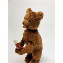 'Meabeab' Russian clockwork plush covered bear c1950s depicted standing with open mouth holding an ice lolly H9