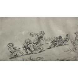 Eileen Alice Soper (British 1905-1990): Tug-o-War, etching signed in pencil 10cm x 17cm