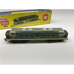 Hornby Dublo - three-rail Deltic Type Diesel-Electric Co-Co locomotive 'St. Paddy' No.D9001with tested tag in blue striped box