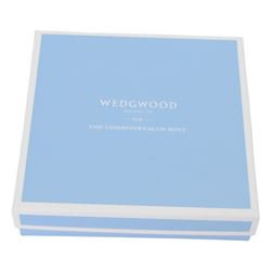 Queen Elizabeth II Tristan da Cunha 2018 Wedgwood Jasperware five pound coin, produced by Wedgwood for the Commonwealth Mint, distributed by the Bradford Exchange, cased and boxed with certificate