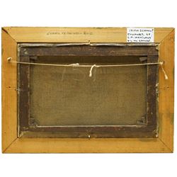 Circle of Letitia Marion Hamilton (Irish 1878-1964): The Thatched Barnhouse, oil on canvas inscribed verso 30cm x 45cm