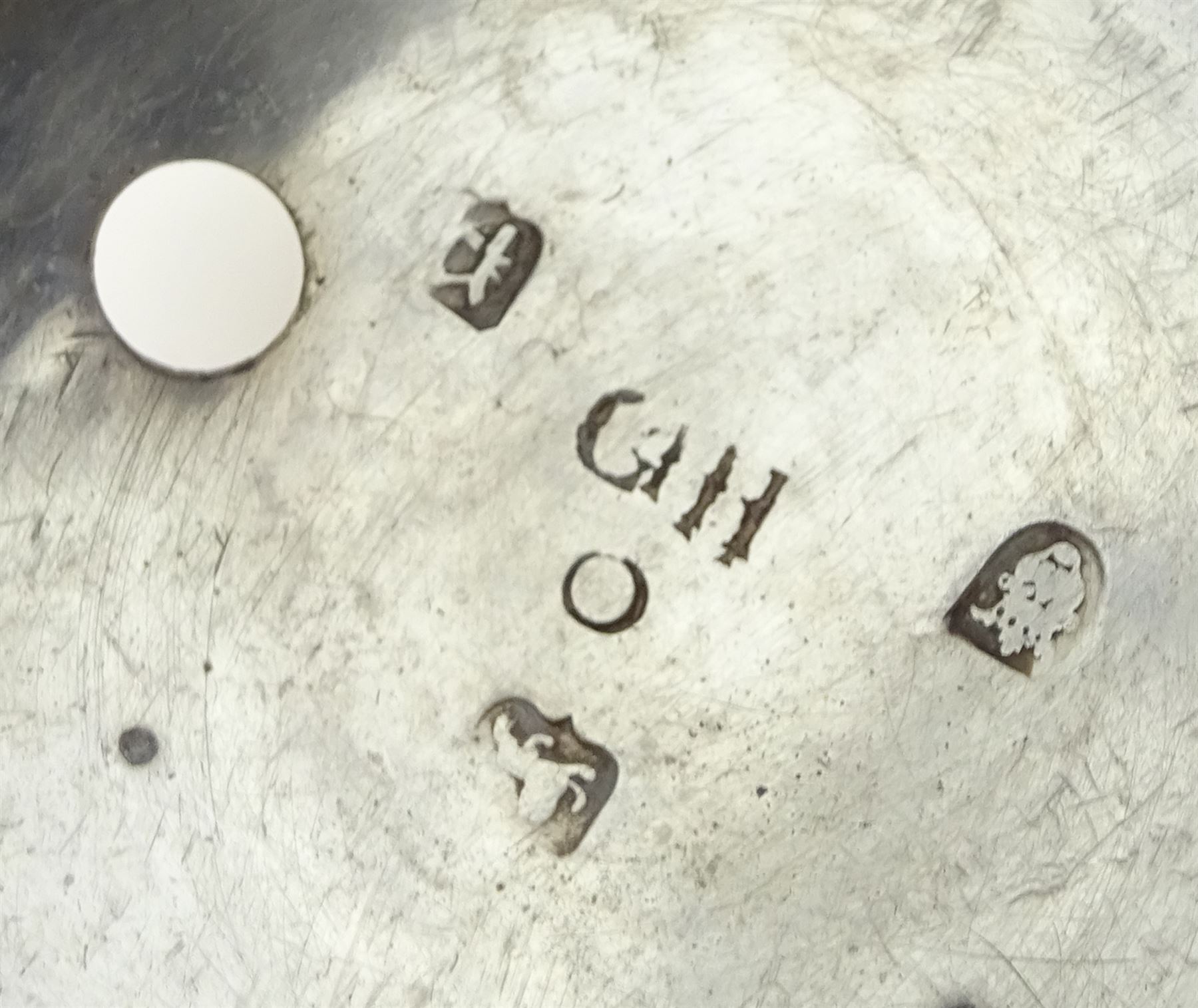 18th century silver pair cased verge fusee pocket watch by Alexander Hare (London ca.1781-1824), No. 200, square baluster pillars, pierced and engraved balance cock, white enamel dial with Roman hours and outer Arabic minute ring, beetle and poker hands, case makers mark G H, London 1770, with a fabric watchpaper embroidered with map of Europe