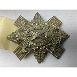 4th Donside Highland Volunteer Battalion Gordon Highlanders Glengarry Badge, white metal with two lug fittings to the reverse; and Highland Cyclist's Battalion Territorial Forces Glengarry badge (2)