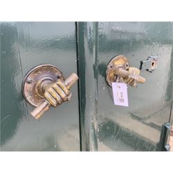 Large Victorian double cast iron safe by Withers of West Bromwich, NO KEYS present, two doors enclosing shelves - THIS LOT IS TO BE COLLECTED BY APPOINTMENT FROM DUGGLEBY STORAGE, GREAT HILL, EASTFIELD, SCARBOROUGH, YO11 3TX