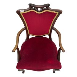 Late Victorian mahogany framed salon chair