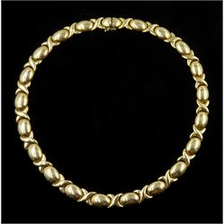 14ct gold oval and cross link necklace, stamped 585, approx 78.74gm