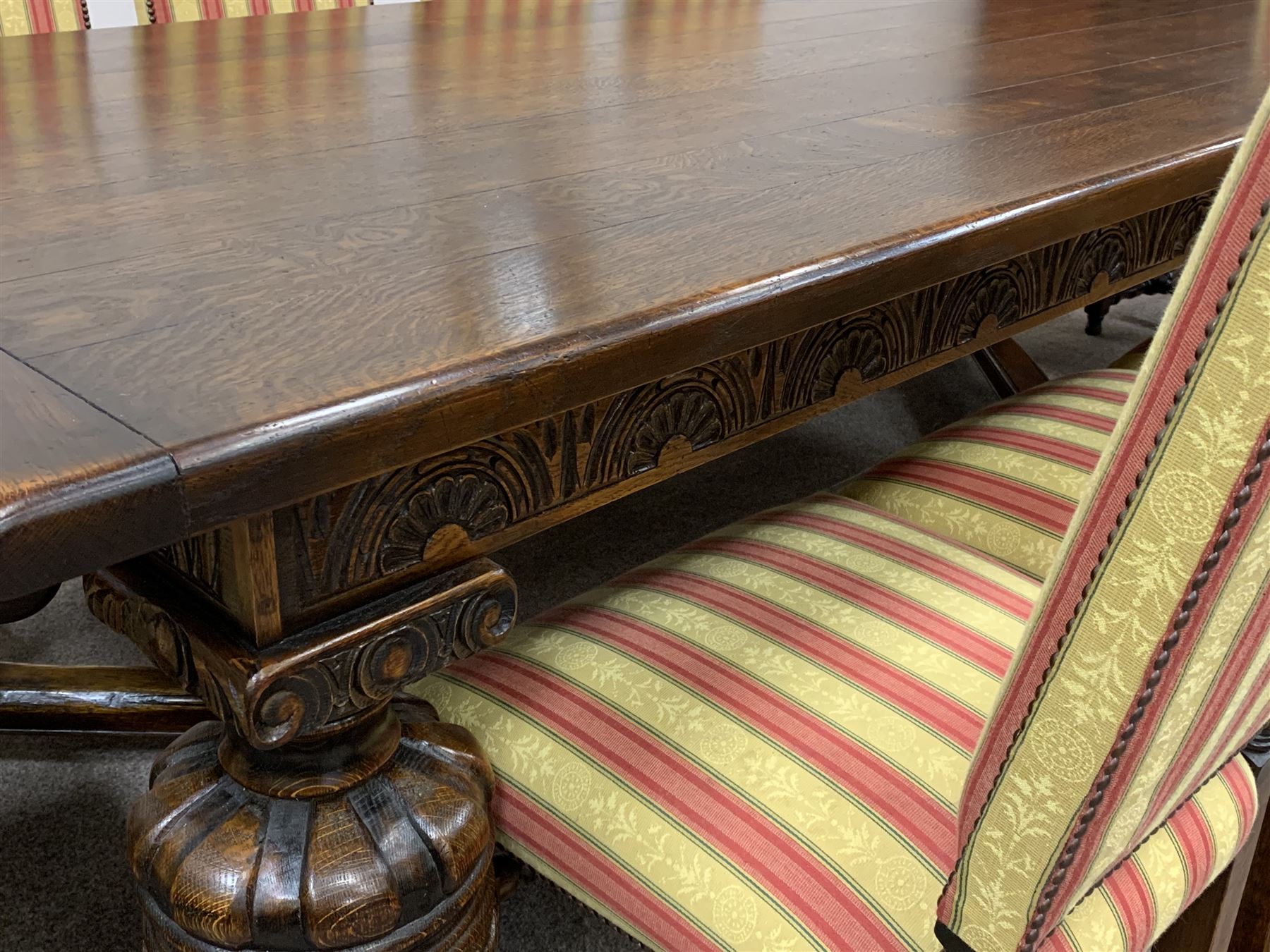 Royal Oak Furniture Co Jacobean style oak dining table, rectangular