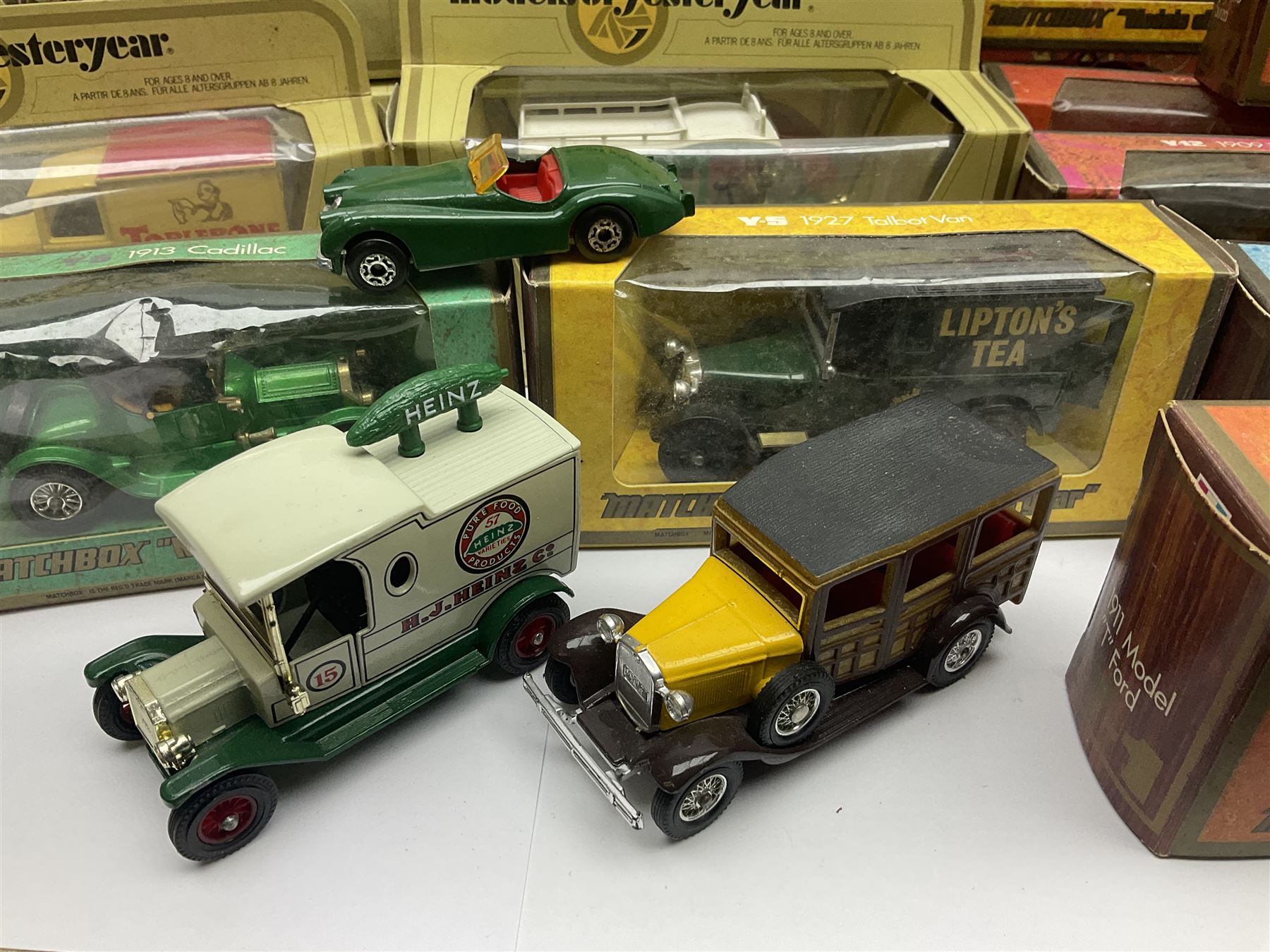 Matchbox - approximately sixty Models of Yesteryear to include special edition 1820 Passenger Coach and Horses, limited editions 1894 Aveling-Porter Steam Roller, 1829 Stephensons Rocket and 1905 Fowler Showman’s Engine; older models from the 1970s such as Y-1 1911 Model ‘T’ Ford, and a large quantity of modern models with reference materials in folder; mostly boxed 