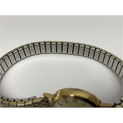 Tudor Royal 9ct gold ladies wristwatch, on expanding gilt bracelet, Gillex silver wristwatch, on silver bracelet, two early 20th century silver wristwatches and one other gilt wristwatch, all manual wind movements