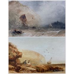 Henry Barlow Carter (British 1804-1868): 'Gristhorpe Bay' and 'Burniston Bay - Scarborough', pair watercolours signed, original John Linn & Sons labels verso 12cm x 16cm (2)