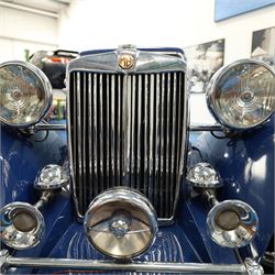 1939 MG SA Saloon

Registration: GRB 988
Chassis number: SA2983
Engine number: QPHG3242 (original engine)
Engine: 2,322cc six-cylinder petrol
Transmission: Manual
Odometer reading: 71,873 miles
Seating: Five
Colour: Two-tone blue
Former keepers: 6/7 recorded
V5C: Present
Keys: One

A 1939 MG SA Saloon, finished in an attractive two-tone blue colour scheme and retaining its original UK registration, GRB 988.

Introduced in 1936, the MG SA was the marque's prestigious sporting saloon, combining elegant coachwork with refined six-cylinder performance and luxurious accommodation. This example retains its original 2,322cc engine, numbered QPHG3242, and displays 71,873 miles on the odometer, although this mileage has not been independently verified.

The car is understood to have undergone an extensive rebuild and restoration between 2010 and 2015 and is today presented in showroom condition throughout. The coachwork has an excellent finish, complemented by outstanding chrome brightwork, wire wheels, a rear-mounted spare wheel, folding rear luggage rack and a desirable folding canvas sunroof. The engine bay is immaculately detailed, while the underside, chassis and suspension all reflect the high standard of restoration undertaken. A stainless-steel exhaust system has also been fitted.

The luxurious cabin features beautifully finished inlaid wood veneer, leather seating and period instrumentation, all presenting to an exceptionally high standard.

A particularly appealing aspect of this MG SA is its documented participation in the 1952 Daily Express National Motor Rally. Accompanying the vehicle are the original official rally programme together with period photographs showing the car competing in the event displaying entrant number 36. The programme lists entrant No. 36 in Class D.2 as an MG 2322cc, providing excellent documented provenance linking this car to one of Britain's best-known post-war motoring events, held between 12th and 15th November 1952.

Combining documented provenance with exceptional cosmetic presentation, this MG SA represents a rare opportunity to acquire one of MG's flagship pre-war sporting saloons.

At the time of cataloguing the vehicle started and ran well.

Features

• Original 2,322cc six-cylinder engine
• Manual transmission
• Original UK registration
• Two-tone blue coachwork
• Folding canvas sunroof
• Leather interior
• Inlaid wood veneer dashboard and trim
• Wire wheels
• Rear-mounted spare wheel
• Folding rear luggage rack
• Twin carburettors
• Stainless-steel exhaust system
• Extensive rebuild and restoration completed between 2010 and 2015

History and Documentation

• Approximately six to seven former keepers recorded
• Original engine (No. QPHG3242)
• Chassis No. SA2983
• Original UK registration
• Extensive rebuild and restoration completed between 2010 and 2015
• Original 1952 Daily Express National Motor Rally programme
• Period photographs showing the vehicle competing as Entrant No. 36
• V5C registration document not present
• One key

Condition

Presented in exceptional showroom condition, this MG SA has clearly benefited from a high-quality restoration completed to an impressive standard. The paintwork, chrome, interior, engine compartment and underside are all exceptionally well presented, reflecting the considerable work undertaken.

The vehicle started and ran well at the time of cataloguing. It has not been subjected to a full mechanical inspection by the auctioneers, and prospective purchasers should satisfy themselves as to the vehicle's condition, originality, mileage, specification and roadworthiness prior to bidding.

This vehicle forms part of the Estate of the late John Sills and is offered for sale by the Executors, providing a genuine reason for sale.