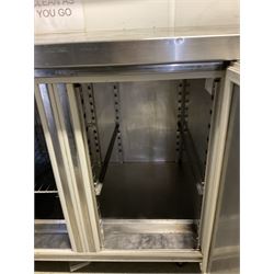 Blizzard Stainless steel refrigerated four door commercial counter, single phase- LOT SUBJECT TO VAT ON THE HAMMER PRICE - To be collected by appointment from The Ambassador Hotel, 36-38 Esplanade, Scarborough YO11 2AY. ALL GOODS MUST BE REMOVED BY WEDNESDAY 15TH JUNE.