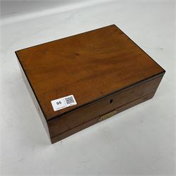 19th century mahogany paint box by G Rowney & Co, the top section with various original blocks of paint, mixing dish, and a variety of accessories, H9cm