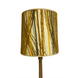 Mouseman - oak standard lamp, octagonal tapered column on octagonal base carved with mouse signature, by the workshop of Robert Thompson, Kilburn