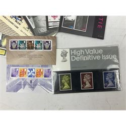 Queen Elizabeth II mint decimal stamps, mostly in presentation packs, face value of usable postage approximately 255 GBP