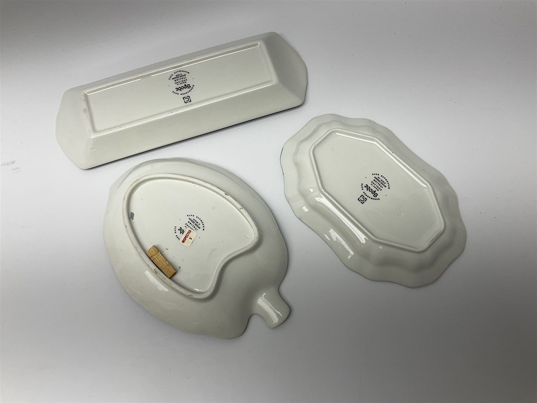 A large Spode blue and white Italian pattern novelty teapot, H33cm, with black printed mark beneath, together with a selection of other Spode blue and white Italian pattern wares. 