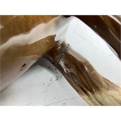 Three Beswick models comprising Hereford Bull no 949, 'CH Cutmil Cupie' Pug, and bay Shire horse, all with printed marks beneath