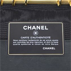 Chanel - vintage quilted black lambskin leather agenda cover, with gold-tone CC press-stud fastening, fitted interior and authenticity card, c.1990s