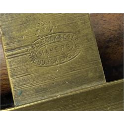 Three Allcocks & Co Ltd reels of brass and wood construction, the largest D4.5 inches