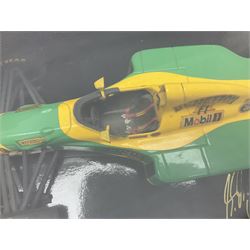 Four Paul's Model Art 1:18 scale die-cast racing cars - Jacques Villeneuve Williams Mecachrome Launch Version 1998 and Williams Renault FW19; Ralf Schumacher Jordan Peugeot 197; and Michael Schumacher Benetton Renault B195 World Champion 1995; all boxed (4)