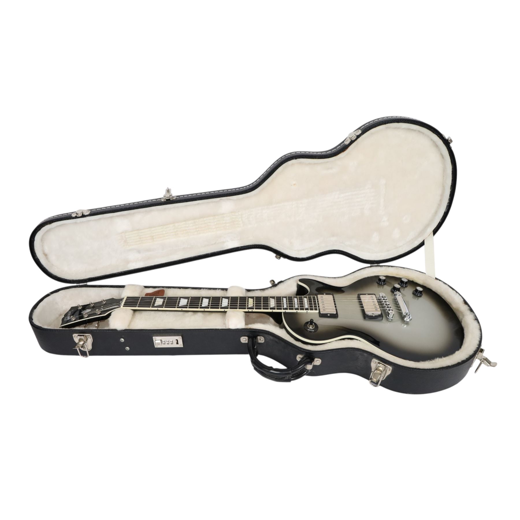 Limited edition Gibson Les Paul Standard, in silver burst finish, made in USA serial no. GC243 Guitar Centre Exclusive 2008, in fitted hard case, guitar length L99cm