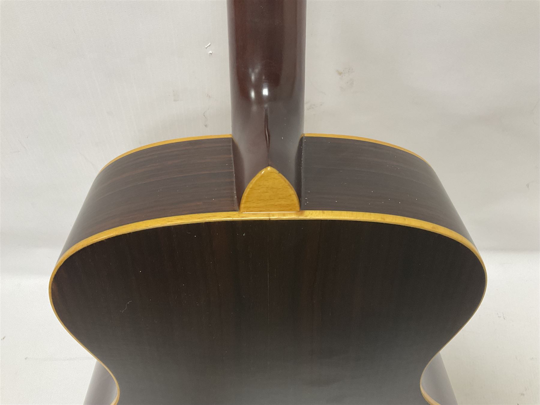 Ozark 'The Ozark Professional' tenor guitar, model no 3372, headstock stamped Ozark and with paper label to interior, in manufacturers hard case, guitar L82cm