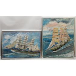 John Squire (British Contemporary): Figures and Donkeys on the Seafront, oil on canvas board signed, together with two similar oils and a mixed media by the same hand, max 65cm x 50cm (4)