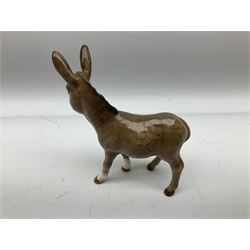 Beswick donkey family to include no.1364b, no.2267a, another donkey and donkey foal (4)