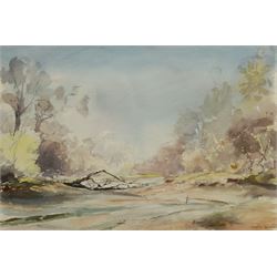 Rupert Harry Horsley (British 1905-1988): River Landscape with Fallen Tree, watercolour signed and dated '72, 25cm x 37cm