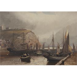 Walter Linsley Meegan (British c1860-1944): Scarborough and Whitby Harbour, pair oils on canvas signed 24cm x 34cm (2)
